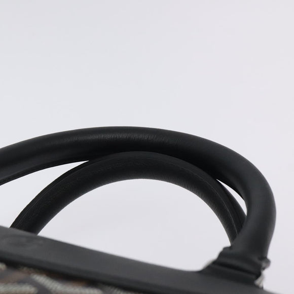 GOYARD Herringbone Zizalban Document Case PVC Leather Black Silver Auth sw388SM