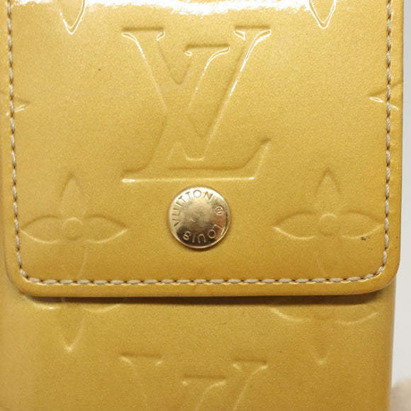 LOUIS VUITTON Monogram Vernis Green Cigarette Case Beige M91048 LV Auth sw408