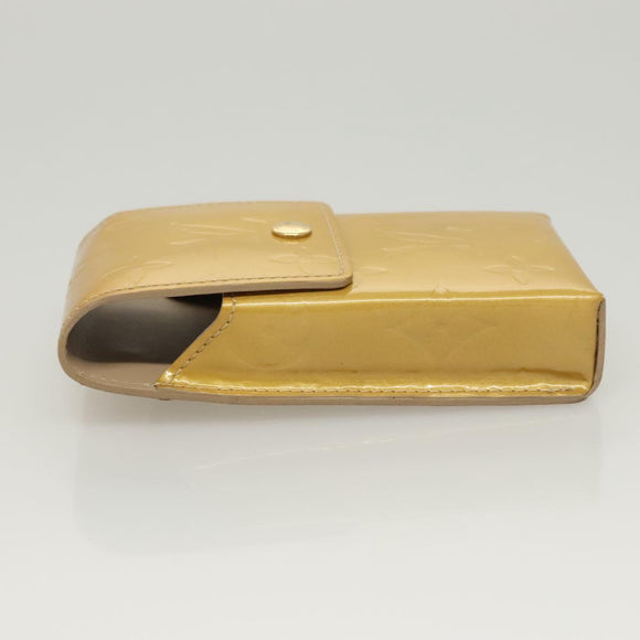 LOUIS VUITTON Monogram Vernis Green Cigarette Case Beige M91048 LV Auth sw408