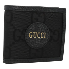 GUCCI GG Canvas Off The Grid Bifold Wallet Black Beige 625574 Auth sw410
