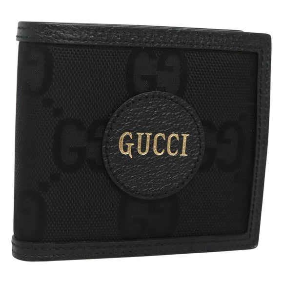 GUCCI GG Canvas Off The Grid Bifold Wallet Black Beige 625574 Auth sw410