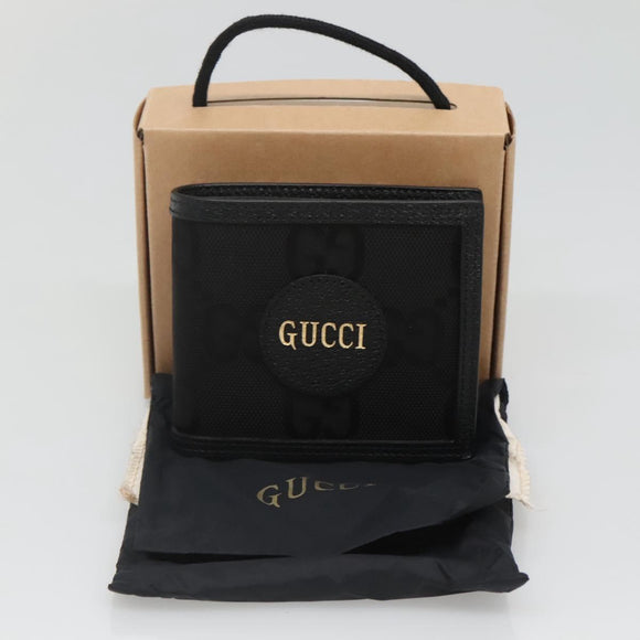 GUCCI GG Canvas Off The Grid Bifold Wallet Black Beige 625574 Auth sw410
