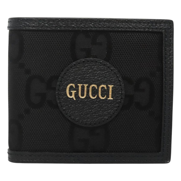 GUCCI GG Canvas Off The Grid Bifold Wallet Black Beige 625574 Auth sw410