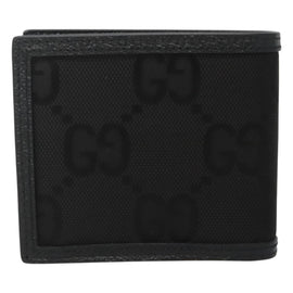 GUCCI GG Canvas Off The Grid Bifold Wallet Black Beige 625574 Auth sw410 - 0