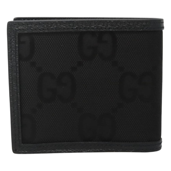 GUCCI GG Canvas Off The Grid Bifold Wallet Black Beige 625574 Auth sw410