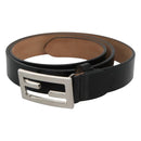 FENDI Belt Leather 41.3"" Black Auth sw412-1