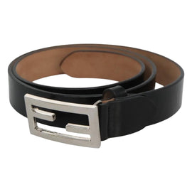 FENDI Belt Leather 41.3"" Black Auth sw412