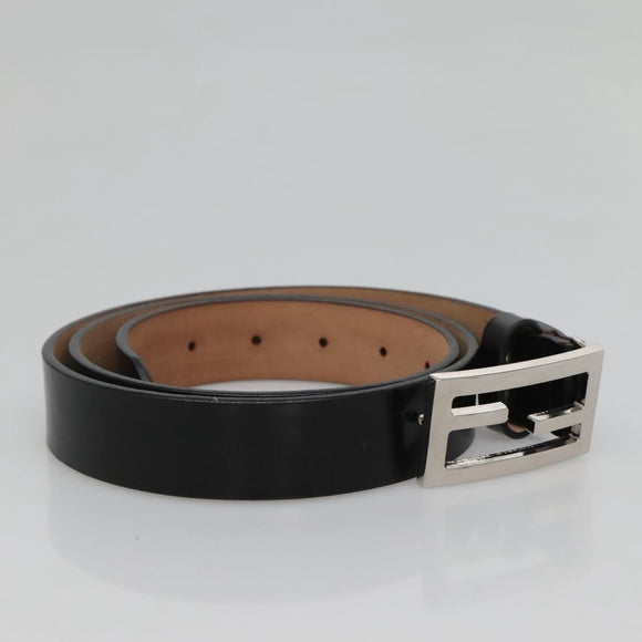 FENDI Belt Leather 41.3"" Black Auth sw412