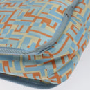FENDI Shoulder Bag Canvas Light Blue Silver Auth sw413-18