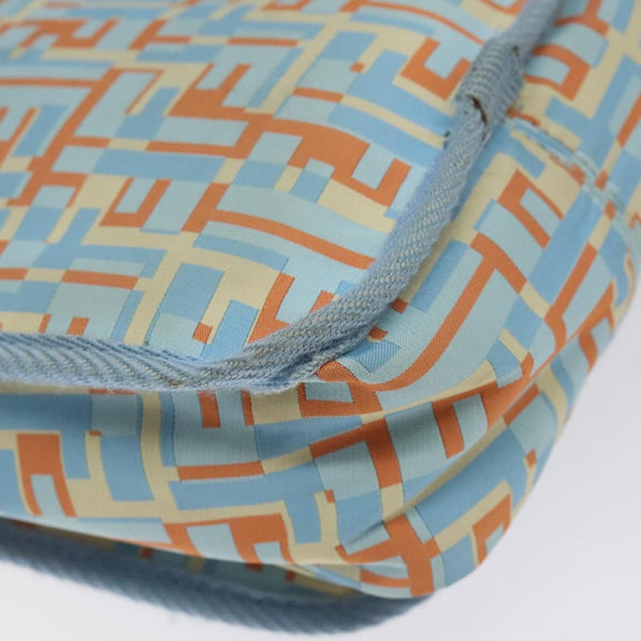 FENDI Shoulder Bag Canvas Light Blue Silver Auth sw413