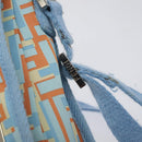 FENDI Shoulder Bag Canvas Light Blue Silver Auth sw413-9