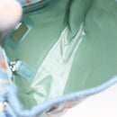 FENDI Shoulder Bag Canvas Light Blue Silver Auth sw413-11