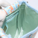 FENDI Shoulder Bag Canvas Light Blue Silver Auth sw413-22