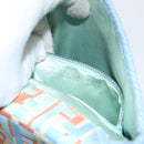 FENDI Shoulder Bag Canvas Light Blue Silver Auth sw413-12