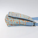 FENDI Shoulder Bag Canvas Light Blue Silver Auth sw413-3