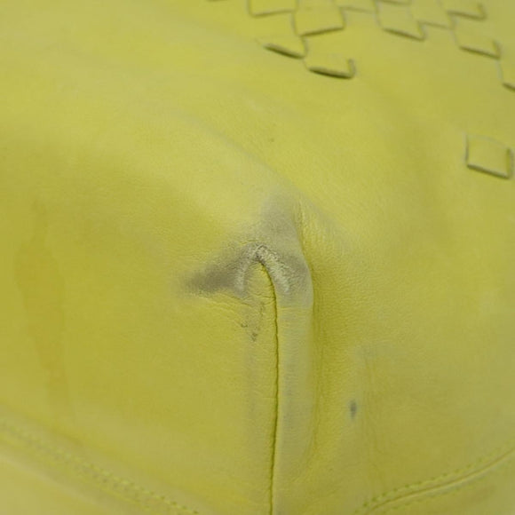 BOTTEGA VENETA Hand Bag Leather Yellow 131673 Auth sw416