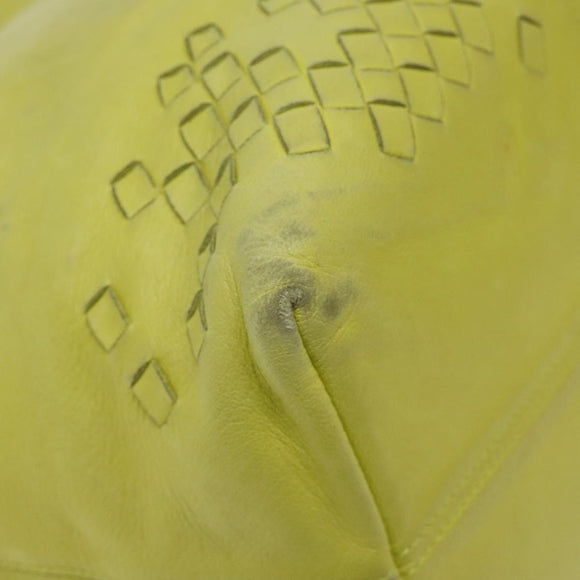 BOTTEGA VENETA Hand Bag Leather Yellow 131673 Auth sw416