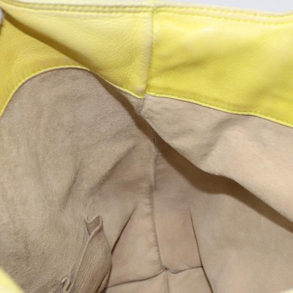 BOTTEGA VENETA Hand Bag Leather Yellow 131673 Auth sw416