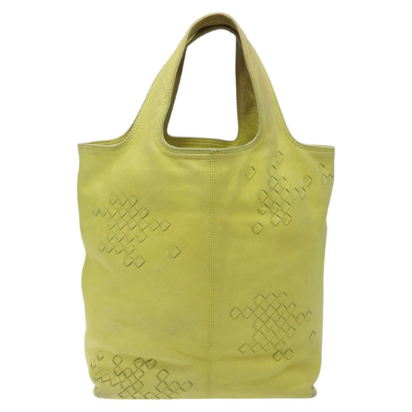 BOTTEGA VENETA Hand Bag Leather Yellow 131673 Auth sw416