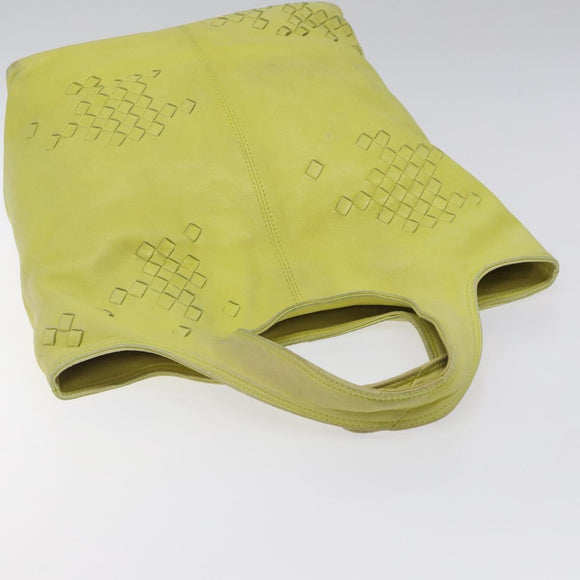 BOTTEGA VENETA Hand Bag Leather Yellow 131673 Auth sw416