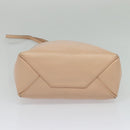 CELINE Vertical Cavas Hand Bag Leather 2way Pink Gold Auth sw418-5