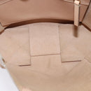 CELINE Vertical Cavas Hand Bag Leather 2way Pink Gold Auth sw418-11