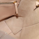 CELINE Vertical Cavas Hand Bag Leather 2way Pink Gold Auth sw418-19