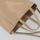 CELINE Vertical Cavas Hand Bag Leather 2way Pink Gold Auth sw418-6