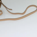 CELINE Vertical Cavas Hand Bag Leather 2way Pink Gold Auth sw418-9