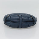 Salvatore Ferragamo Gancini Hand Bag Leather Blue Silver Auth sw420-5