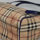 BURBERRY Nova Check Tote Bag PVC Beige Gold Auth sw421-9