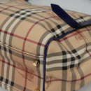 BURBERRY Nova Check Tote Bag PVC Beige Gold Auth sw421-15