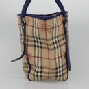 BURBERRY Nova Check Tote Bag PVC Beige Gold Auth sw421-3