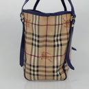 BURBERRY Nova Check Tote Bag PVC Beige Gold Auth sw421-4