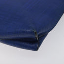 LOEWE Anagram Clutch Bag Leather Blue Gold Auth sw422-15