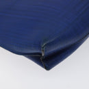 LOEWE Anagram Clutch Bag Leather Blue Gold Auth sw422-16