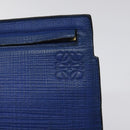 LOEWE Anagram Clutch Bag Leather Blue Gold Auth sw422-8