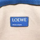 LOEWE Anagram Clutch Bag Leather Blue Gold Auth sw422-10
