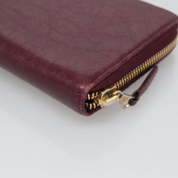 BALENCIAGA Long Wallet Leather Purple 253053 Auth sw423