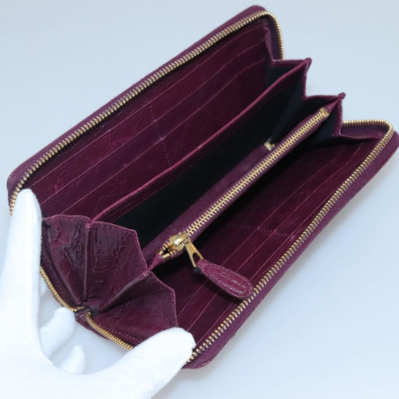 BALENCIAGA Long Wallet Leather Purple 253053 Auth sw423