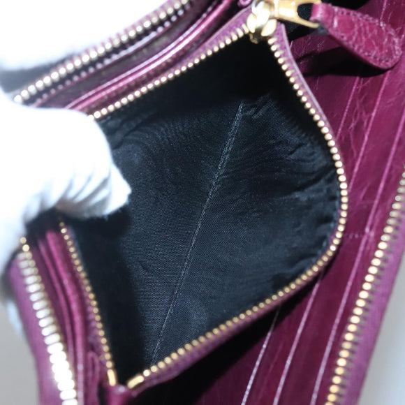 BALENCIAGA Long Wallet Leather Purple 253053 Auth sw423