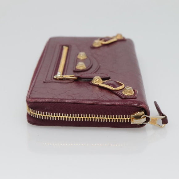 BALENCIAGA Long Wallet Leather Purple 253053 Auth sw423