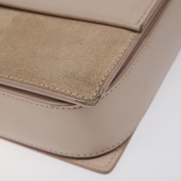 SAINT LAURENT Bellecious Shoulder Bag Suede Leather Pink Auth sw424