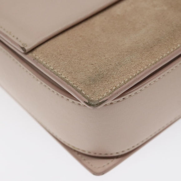 SAINT LAURENT Bellecious Shoulder Bag Suede Leather Pink Auth sw424