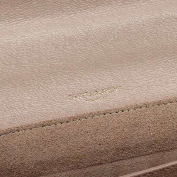 SAINT LAURENT Bellecious Shoulder Bag Suede Leather Pink Auth sw424