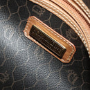 Christian Dior Honeycomb Canvas Boston Bag PVC Leather Black Auth sw438-11