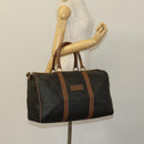 Christian Dior Honeycomb Canvas Boston Bag PVC Leather Black Auth sw438-21