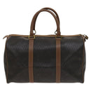 Christian Dior Honeycomb Canvas Boston Bag PVC Leather Black Auth sw438-2