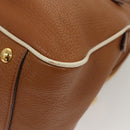 Miu Miu Hand Bag Leather 2way Brown Gold Auth sw446-9