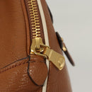 Miu Miu Hand Bag Leather 2way Brown Gold Auth sw446-10